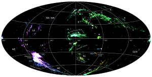 All-sky map of high-velocity clouds (HVCs) All-sky map of high-velocity clouds (HVCs)