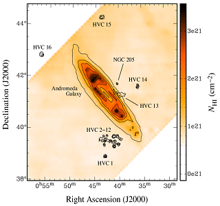 H Ⅰ column density map of M31 with extra-planar HVCs H Ⅰ column density map of M31 with extra-planar HVCs